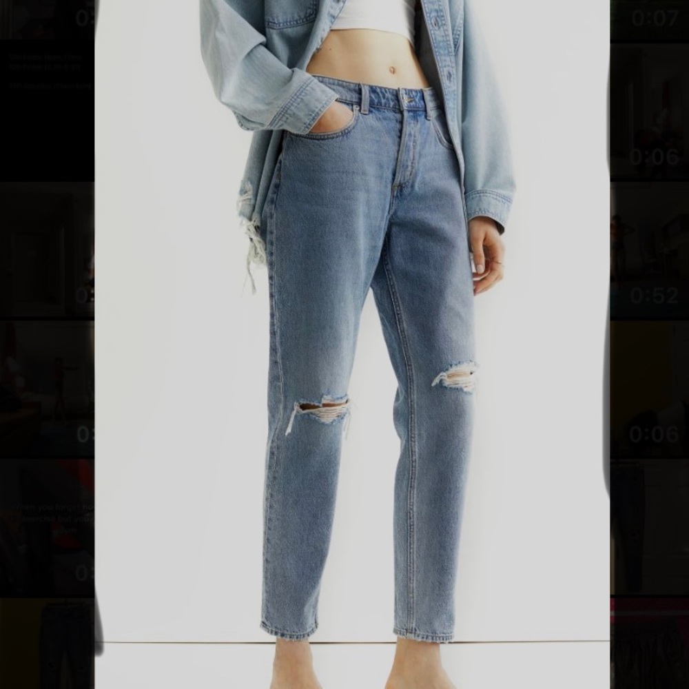 Low Waist/Rise, Oversized Boyfriend Jeans (H&M)